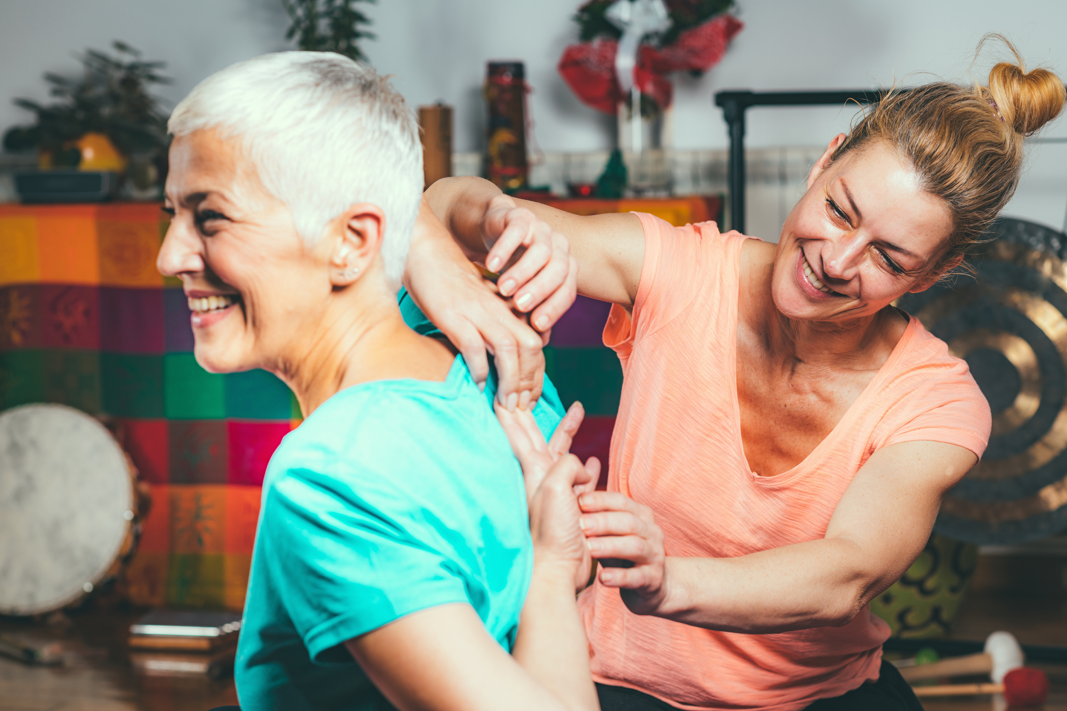 Women doing stretching exercises